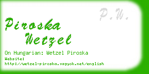 piroska wetzel business card